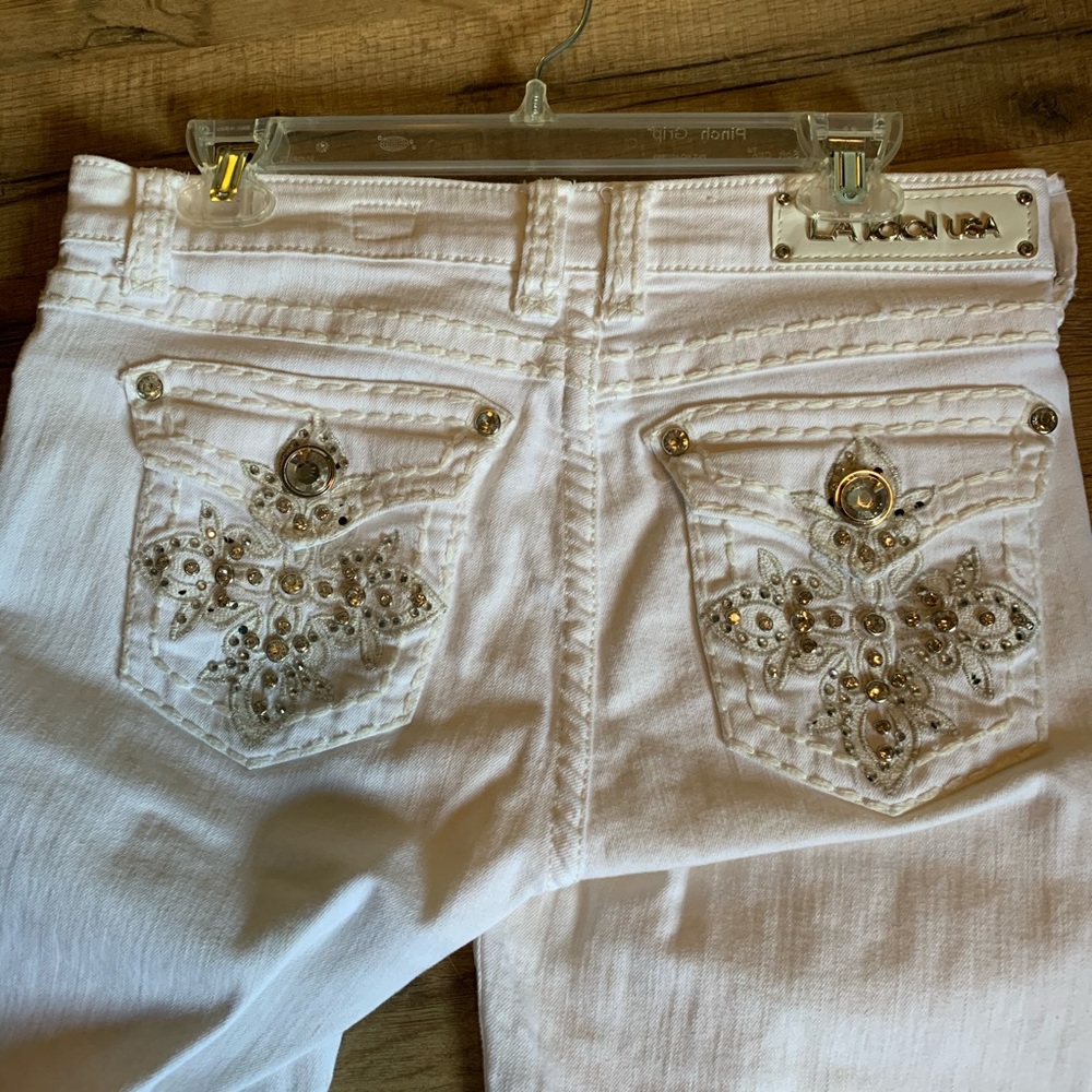 LA Idol white jeans